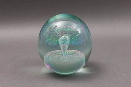 Robert Eickholt 1998 Iridescent Rainbow Dichroic Fountain Art Glass Paperweight - £235.41 GBP