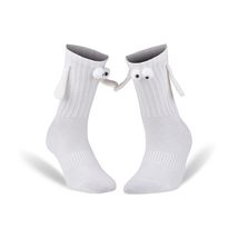 AWS/American Made Magnetic Socks Holding Hands White 1 Pair Premium Cotton Shoe  - £6.96 GBP
