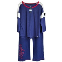 Tommy Hilfiger Women&#39;s Pajama Set XL Blue Print Spell Out Cotton/Polyester New - $32.39