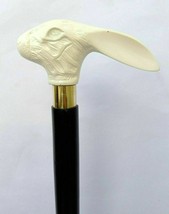 Victorian Design Rabbit Bunny Face Handle Wooden Walking Stick Cane Vintage Gift - £26.88 GBP