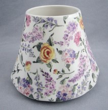 Yankee Candle Ceramic Springtime Floral Shade Jar Topper Lavender Yellow Rose 5&quot; - £12.53 GBP