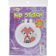 Janlynn/Kid Stitch Mini Counted Cross Stitch Kit 3&quot; Round-Fox (11 Count) - £10.34 GBP