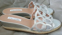 *$465 New Oscar De La Renta Beautifful Silver Genuine Leather Sandal Us 9 Eu 39 - £156.06 GBP