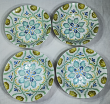 Set of 4 Laurie Gates Melamine Moroccan Boho Floral Salad Soup Bowls About 7 1/4 - £19.35 GBP