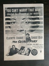 Vintage 1950 The Secret Fury Claudette Colbert Full Page Original Movie ... - £5.30 GBP
