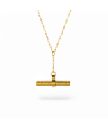 Patterned T-Bar 18K gold Y Drop necklace - $38.00