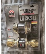 Elite Security Keyed Entry Deadlock Combination Polished Brass w/4 Keys - £21.22 GBP