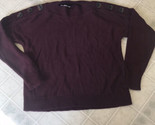 Ann Taylor Loft Burgundy Boxy Cropped Sweater medium button Shoulder Lon... - $21.28