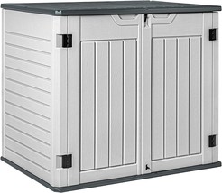 Greesum Outdoor Horizontal Resin Storage Sheds 34 Cu. Ft. Weather, White - £225.46 GBP