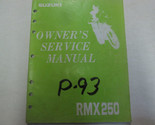 1993 Suzuki RMX250 Propriétaires Service Atelier Réparation Manuel Usine... - $49.85