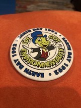 Vintage Earth Day 1992 JIMINY CRICKET Button - Disney Environmental 90s Pin - $8.90