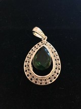 Fashion Green Crystal 925 silver Necklace Pendant Ornamental Ships N 24h - $47.50
