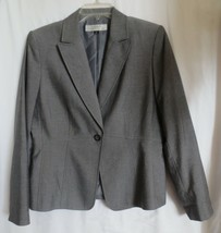 TAHARI Arthur S Levine Rayon Blend Blazer Jacket Gray One Button Womens Size 12 - £17.38 GBP