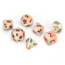 Chessex Dice Set  10mm Festive Circus/Black Plastic Polyhedral Dice Set ... - $14.99