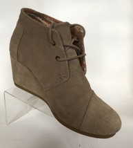 TOMS Woman&#39;s Desert Wedge Suede Lace-Up Chukka Boots, Beige (Size 8.5 M) - £32.01 GBP