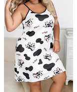Woman&#39;s White with Cartoon Cow Print Cami Night Gown - Plus Size: 4XL (20) - £7.55 GBP