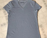 Ladies Eddie bauer Outdoor L Blue and White Stripe Short Sleeve Tee Shirt - £19.74 GBP