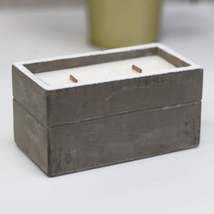 Concrete Wooden Wick Candle - Spiced South Sea Lime - £14.93 GBP