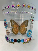 Crystal Rhinestone covered 4-inch plastic greenhouse pot. Choice of 6 ty... - $8.95