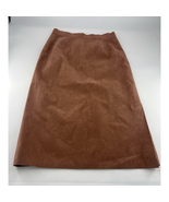 Vintage Suede Skirt Womens Size 10 Pink Rust Midi Slit Zip Boho Minimalist - $47.48 CAD