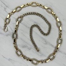 Gold Tone Oval Metal Chain Link Belt OS One Size - $19.79