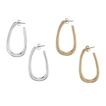 Avon "Elongated Hoop Earrings" (Very Rare) Goldtone Only ~ New Sealed!!! - $13.09