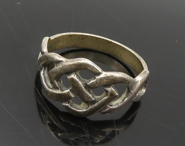 925 Sterling Silver - Vintage Dark Tone Celtic Knot Band Ring Sz 9 - RG19347 - £26.04 GBP