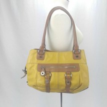 Tignanello Mustard Yellow Buckle Hobo Shoulder Leather Handbag Purse - £24.73 GBP