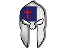 Molon Labe Spartan Helmet Christian Cross 5&quot; Sticker Decal Made In Usa - £13.30 GBP
