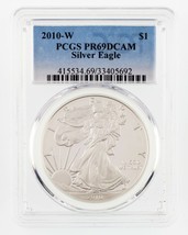 2010-W Silber American Eagle Ausgewählten Von PCGS As PR69DCAM - £96.26 GBP