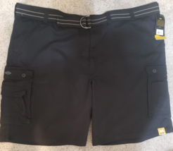 Lee Dungaree Black Cargo Shorts With Belt Mens Size 54 Cell Phone Pocket NWT - £18.20 GBP