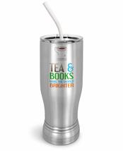 PixiDoodle Tea Book Lover Insulated Coffee Mug Tumbler with Spill-Resist... - £26.53 GBP+