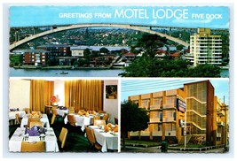 Motel Lidge Five Dock Sydney Australia Exterior Dining Aerial View Postcard - $5.95