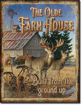 The Olde Farmhouse Deer Country Farming Tractor Farm Equipment Metal Sign - $20.95