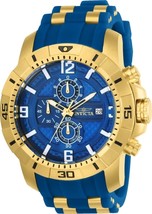 Invicta 24966 Mens Pro Diver Quartz Multifunction Blue Dial Watch with Blue &amp; Go - £101.71 GBP