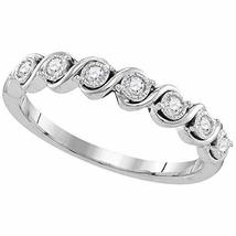 10kt White Gold Womens Round Diamond Band Ring 1/6 Cttw - £274.79 GBP