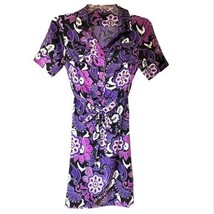 Banana Republic Purple Black Retro Short Sleeved Belted Shirt Dress Size 6 - £29.79 GBP