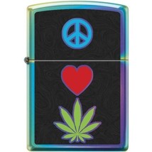 Zippo Lighter - Peace Sign Spectrum Finish - 854434 - $37.32