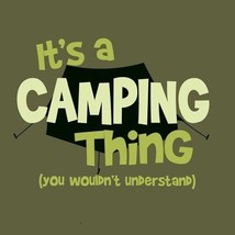 Camping Thing T-shirt S M L XL Cotton Military Green Nature Hiking Campfire - €17,67 EUR