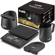 Kaffe Premium Espresso Accessories, 4 in 1 Bundle, Knock box, Digital We... - £26.02 GBP