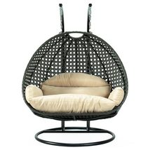 LeisureMod 2 Person Wicker Egg Chair Outdoor Indoor Bedroom Patio Hanging Lounge - £782.26 GBP+