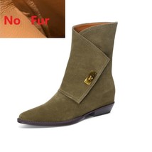 Western Boots Cowgirls Cool Shoes Woman Cow Suede Spring Autumn Botas Street Sty - £96.01 GBP