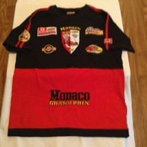 Monaco Grand Prix Size youth medium shirt motosports short sleeve black red - $15.99