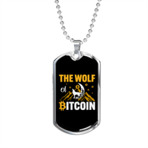  Wolf  Necklace Stainless Steel or 18k Gold Dog Tag 24&quot; Chain - £37.79 GBP+