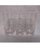 Hazel Atlas Pink Spaghetti Drizzle Highball Glasses 3 Tumblers MCM 5.5&quot; ... - $58.95