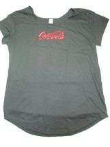 Coca-Cola Red Metallic Logo Black Tee T-shirt Large Ladies Misses Women ... - £13.54 GBP