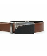 Men&#39;s Genuine Leather Belt W/ Removable Ratchet Sliding Belt Buckle -Bro... - £9.74 GBP