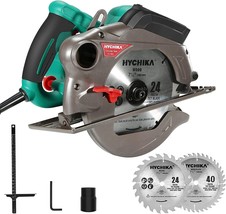 Circular Saw, 1500W/12.5A Corded Electric Saw with 4700RPM, 2Pcs Blades 24T+ 40T - £57.26 GBP