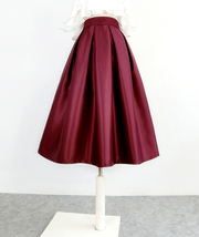 Black A-line Pleated Midi Skirt Outfit Women Custom Plus Size Party Midi Skirt image 13