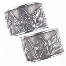 2 Antique Chinese Silver repousse napkin rings - £350.32 GBP